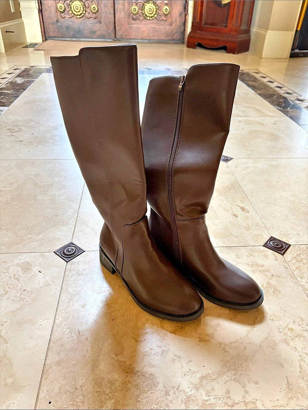 Tall Heeled Boots in Brown Like New